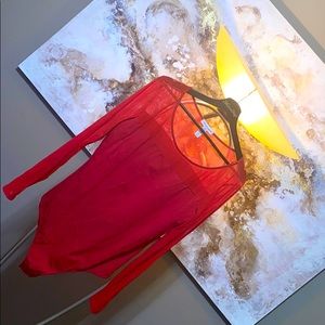 ❤️Red Mesh Sleeve Bodysuit